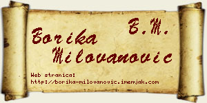Borika Milovanović vizit kartica